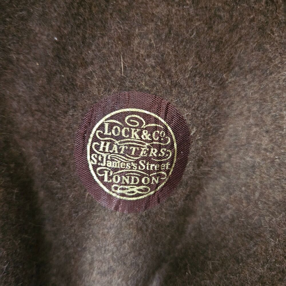 Vintage Lock & Co Hatters London Velour Fedora Hat Size Small Brown Fuzzy Trilby - Picture 6 of 8